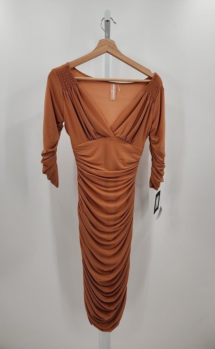 norma kamali brown dress Women's Long Sleeve Turtle Neck Side Drape Gown, Chocolate, Brown, S do not dry clean. Brown Norma Kamali Clothing: Shop